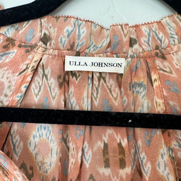 Ulla Johnson Elif Silk Ikat Boho Ruffle Blouse Peasant Top 2 Feminine Floral - Picture 3 of 6